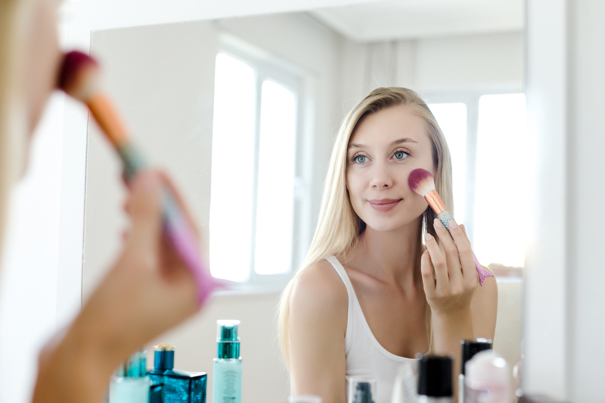 Woman Using Brush