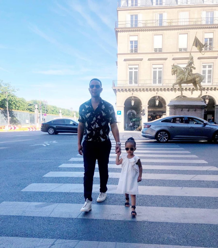 Chrissy Teigen and John Legend’s Summer Vacation Album With Luna and Miles John Legend and Luna, Sunglasses, Crossing Street