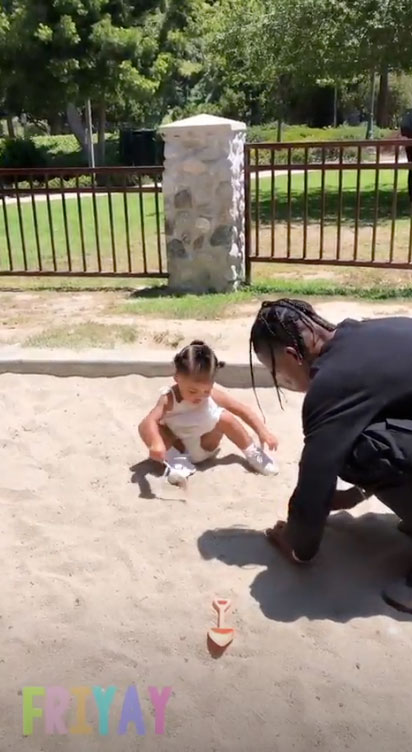 Kylie Jenner and Travis Scott Act Like Kids Again With Daughter Stormi at Playground