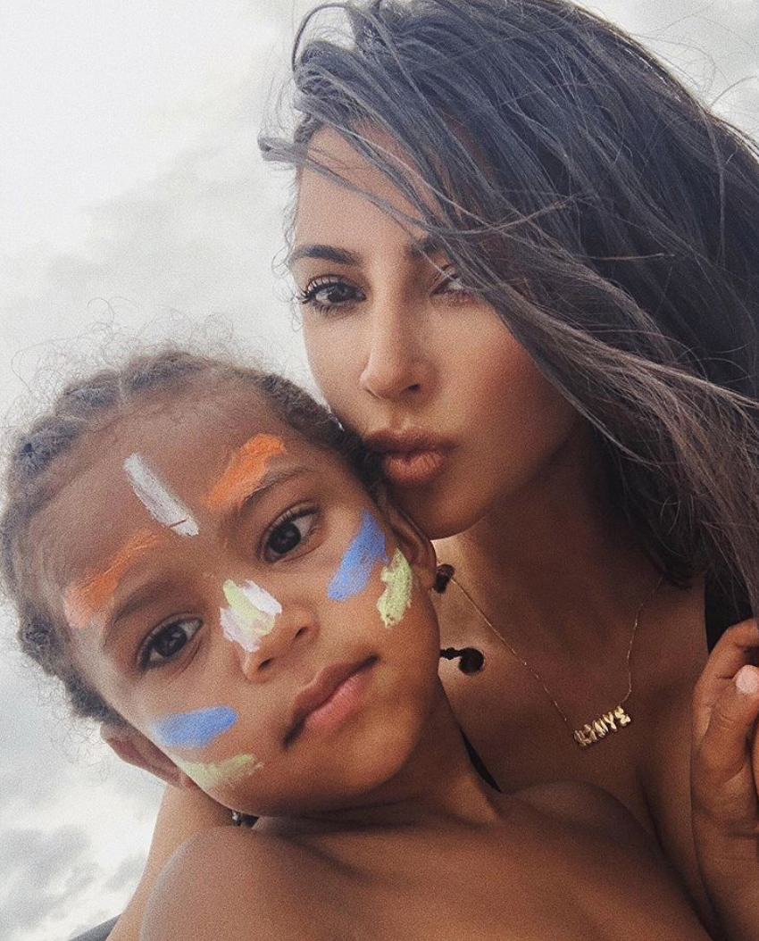 Saint-West-Kim-Kardashian-face-paint-instagram