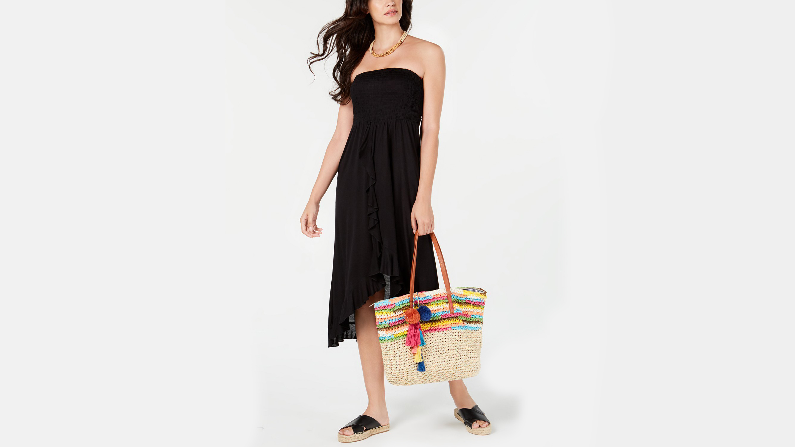 raviya strapless high-low dress