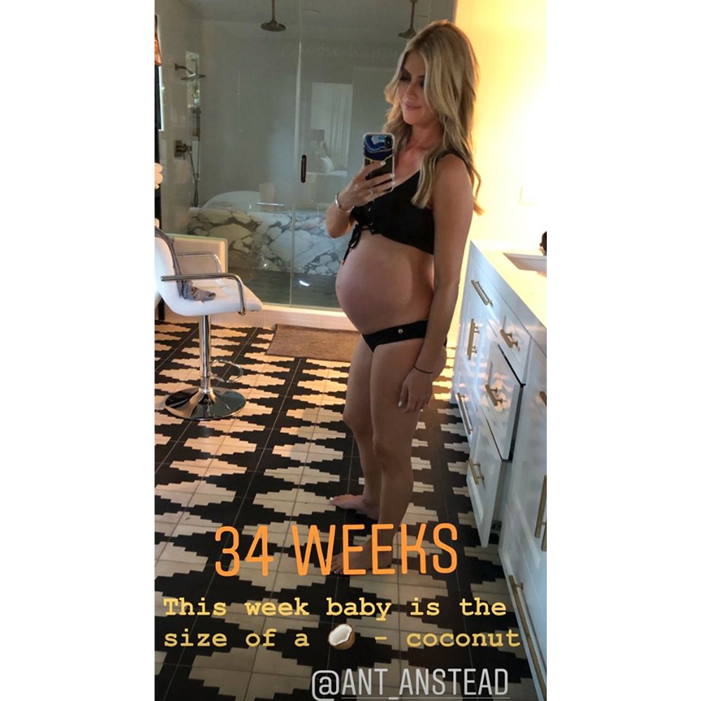 Christina Anstead Baby Bump Black Bikini