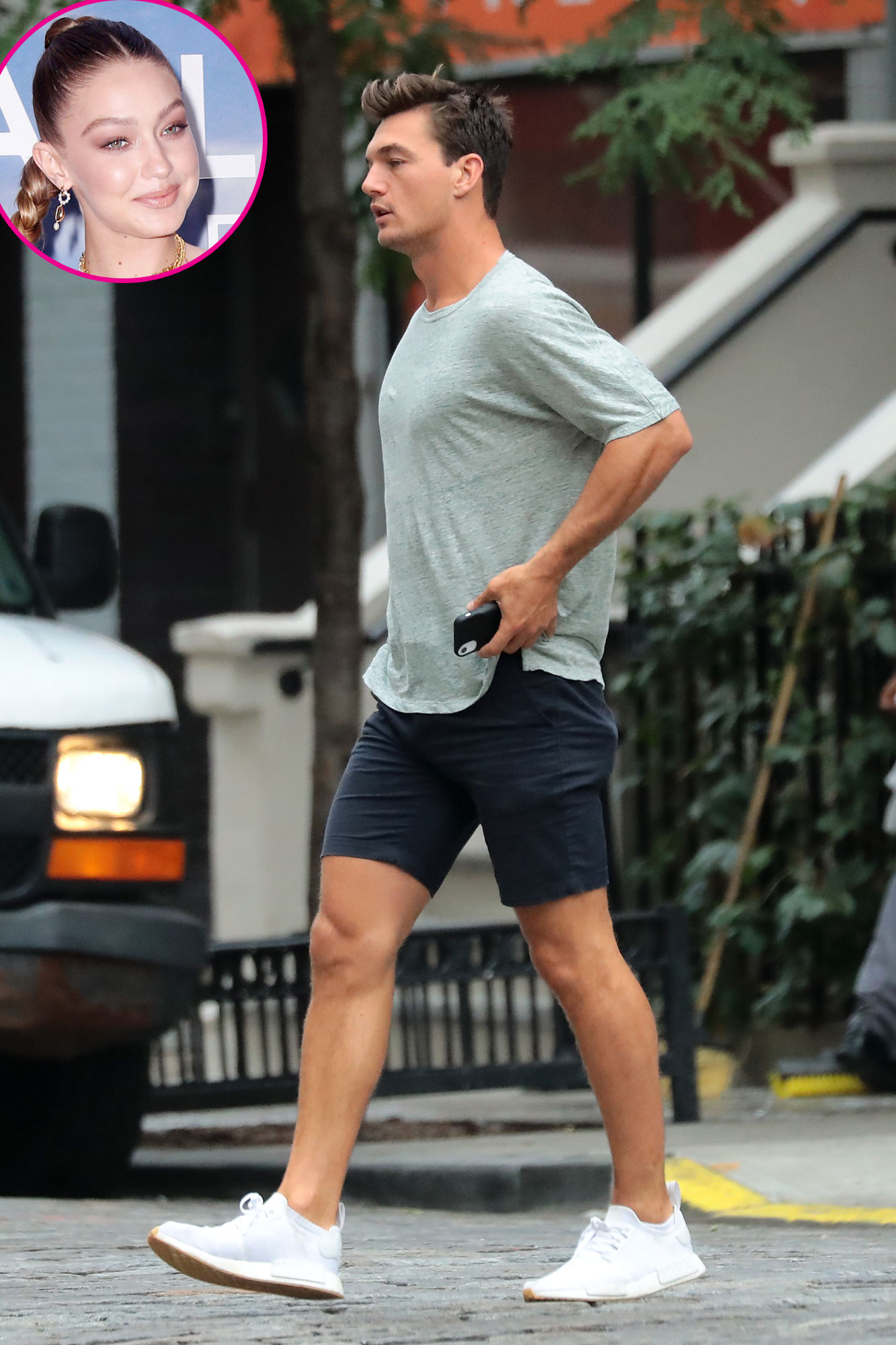 Tyler Cameron Leaving Gigi Hadid Apartment