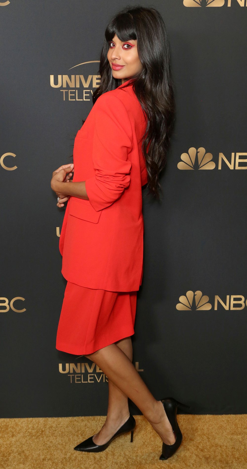 Jameela Jamil Dressed In Red