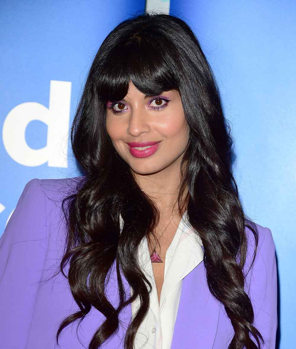 Jameela Jamil Wearing Purple jacket