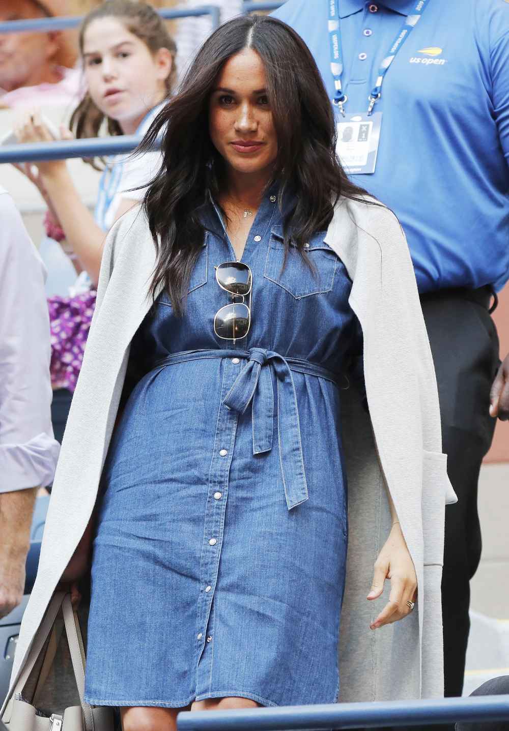 Meghan Markle Denim Dress U.S. Open September 7, 2019