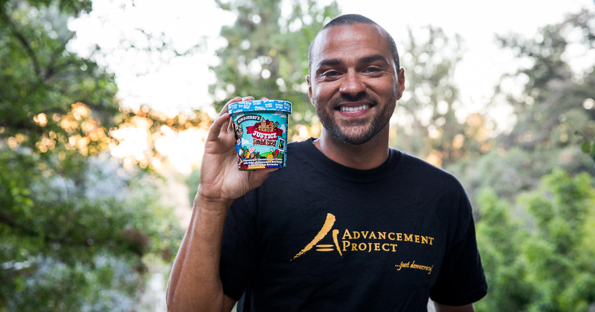 Online VIP Jesse Williams Holding Ben & Jerry's