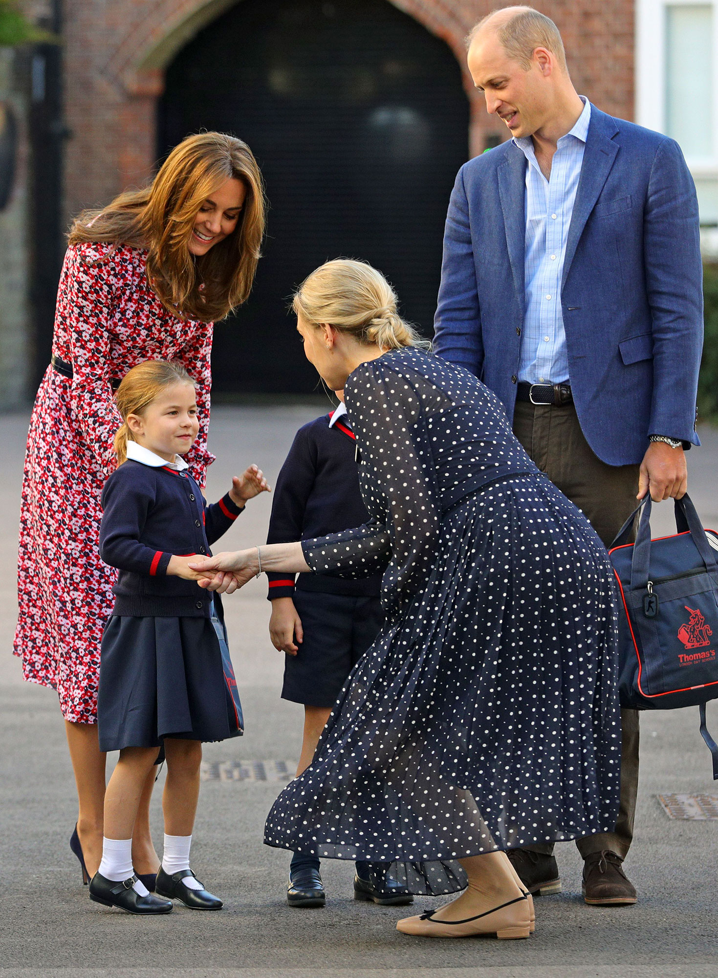 Princess Charlotte First Day of School With Prince George, Catherine Duchess of Cambridge, Prince William