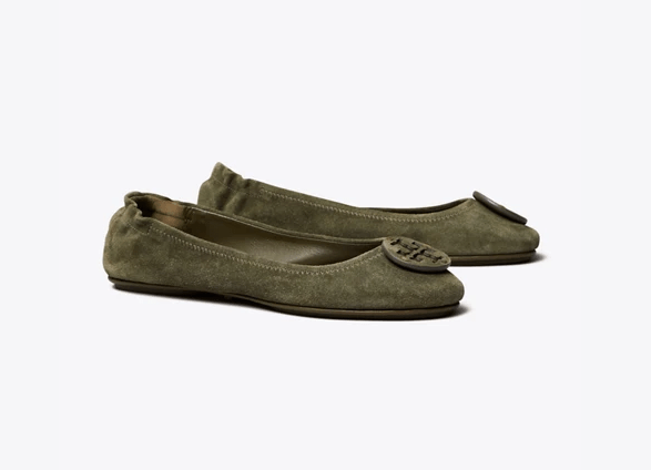 Tory Burch Suede Minnie Travel Ballet Flats