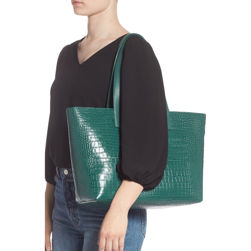 nordstrom celia croc tote green