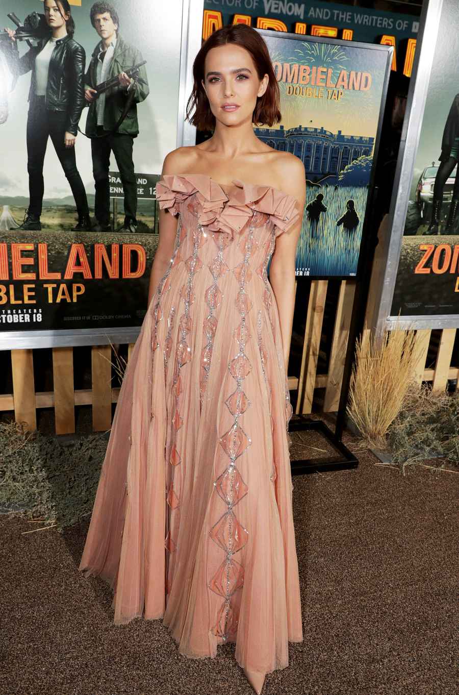 Zoey Deutch Dusty Rose Gown October 10, 2019