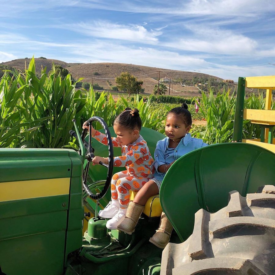 Kylie Jenner, Stormi, True at Pumpkin Patch Fall Farm