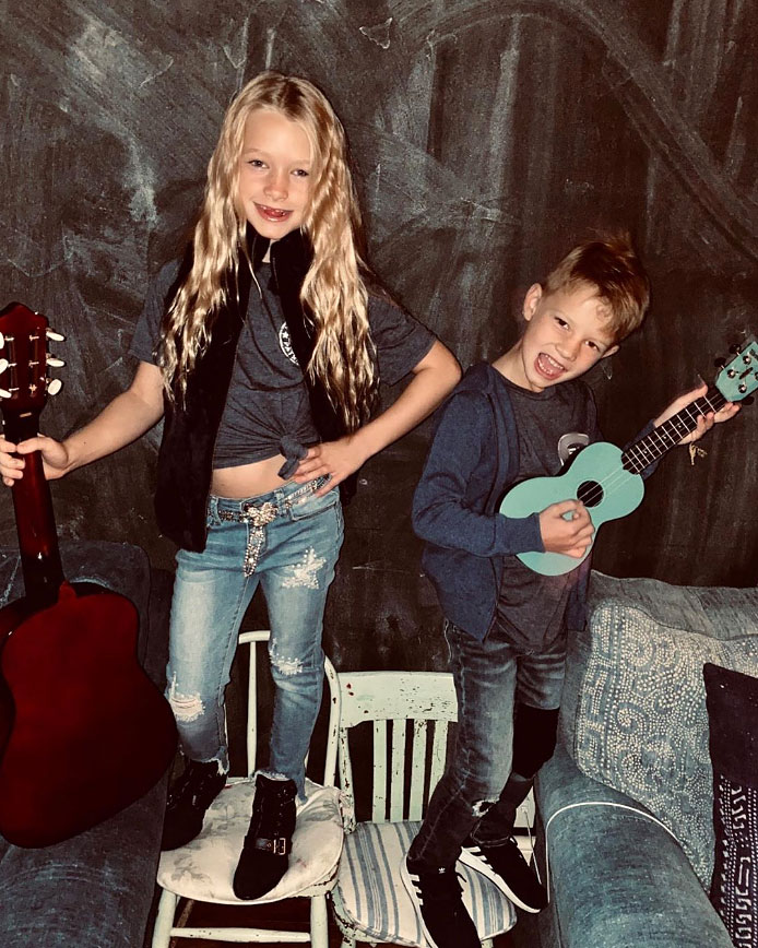 Maxwell and Ace Johnson Jessica Simpson Instagram Halloween Costume School of Rock