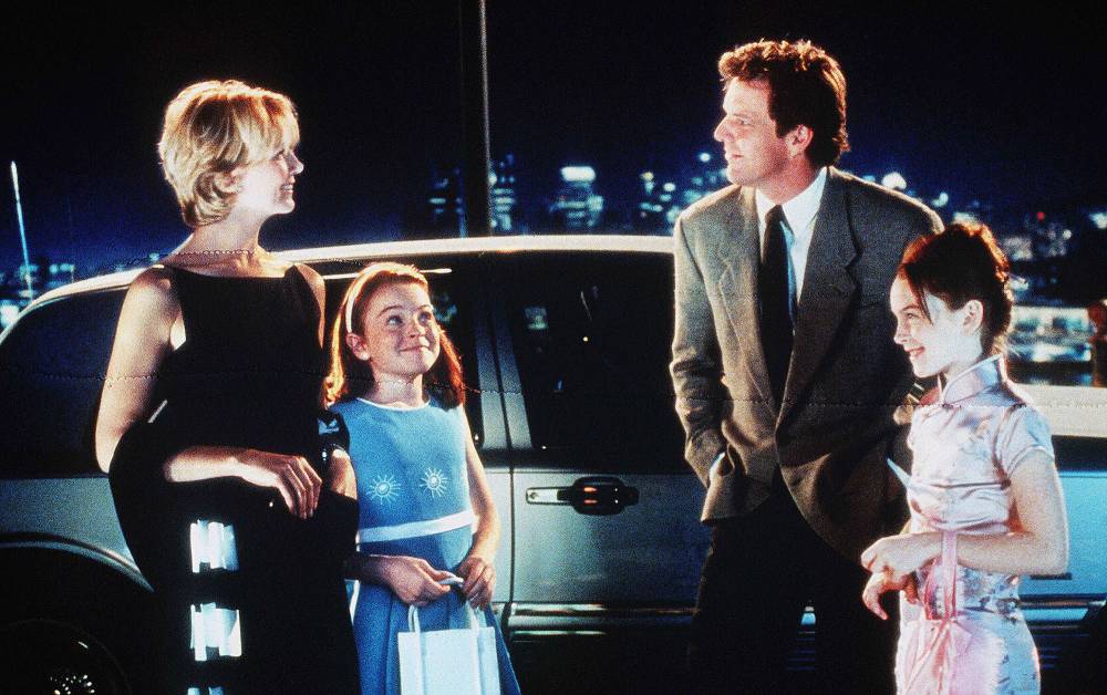 Nathsha Richardson Lindsay Lohan and Dennis Quaid in The Parent Trap