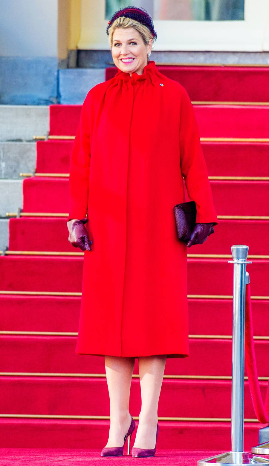 Queen Maxima Red Coat Dress October 29, 2019