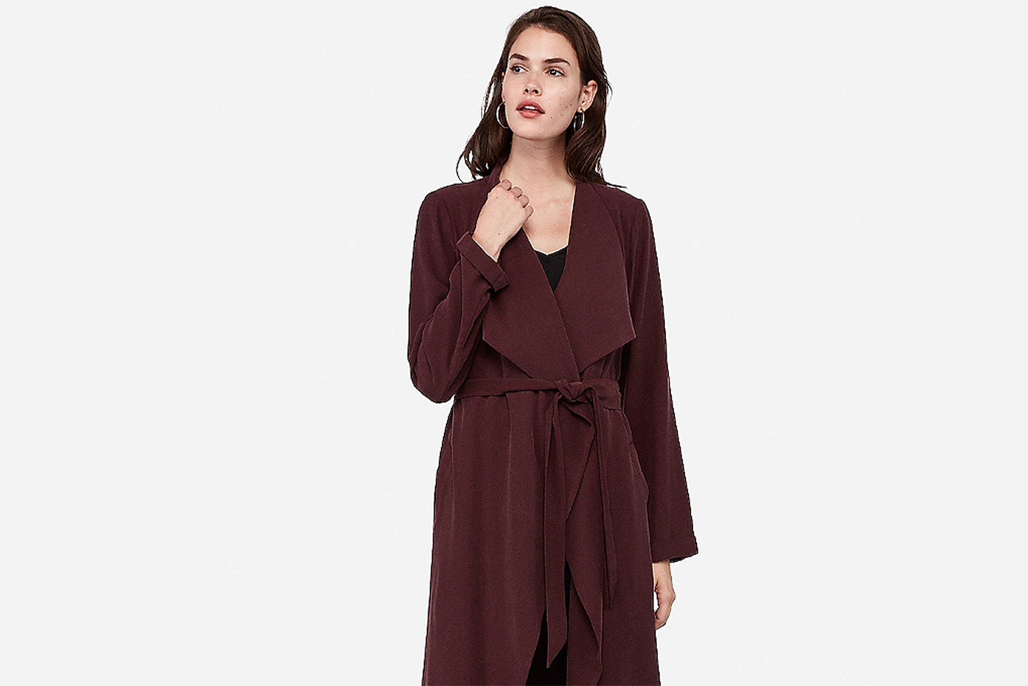 Express Trench Coat Cabernet