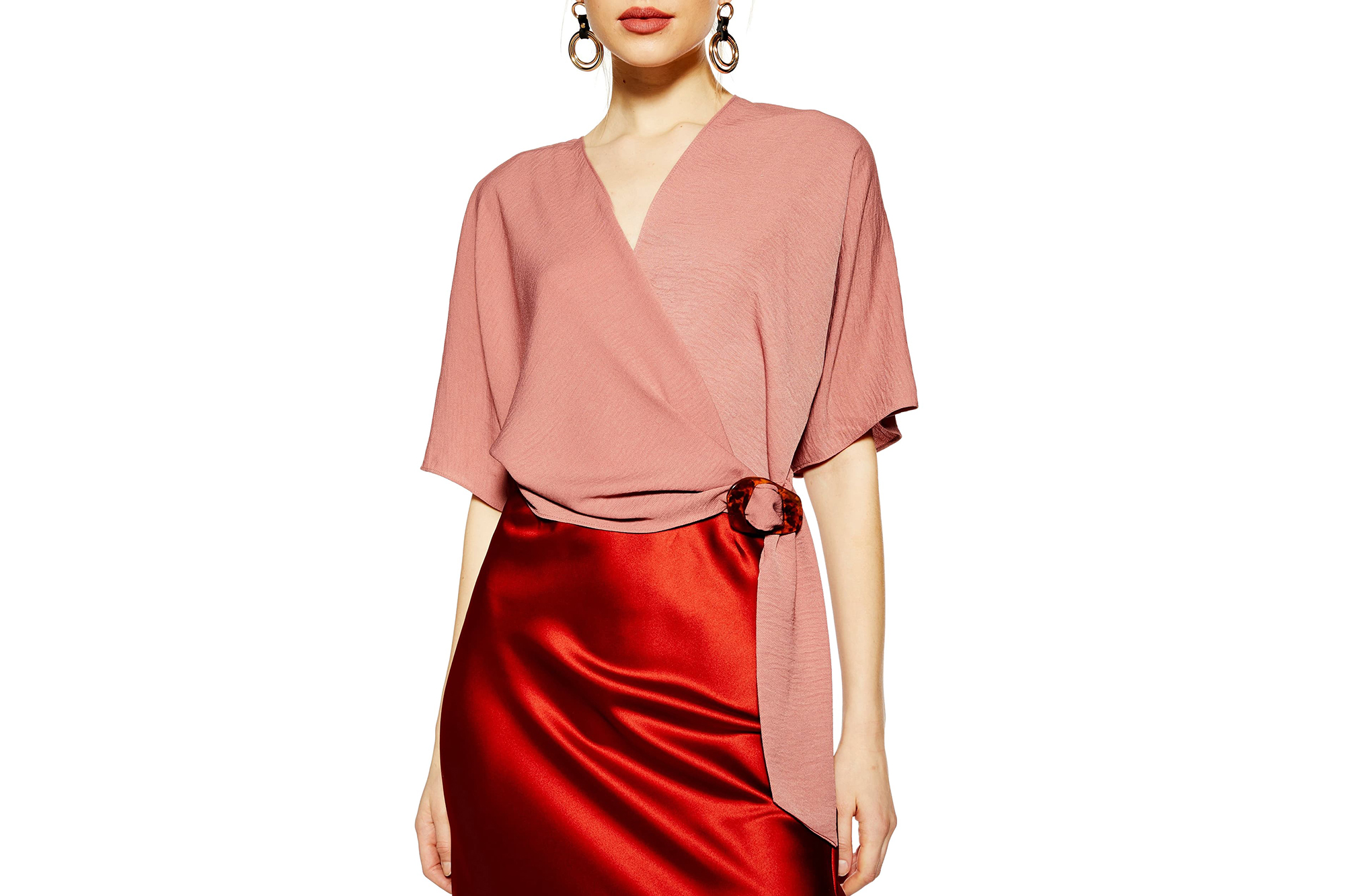 Topshop Buckle Wrap Top