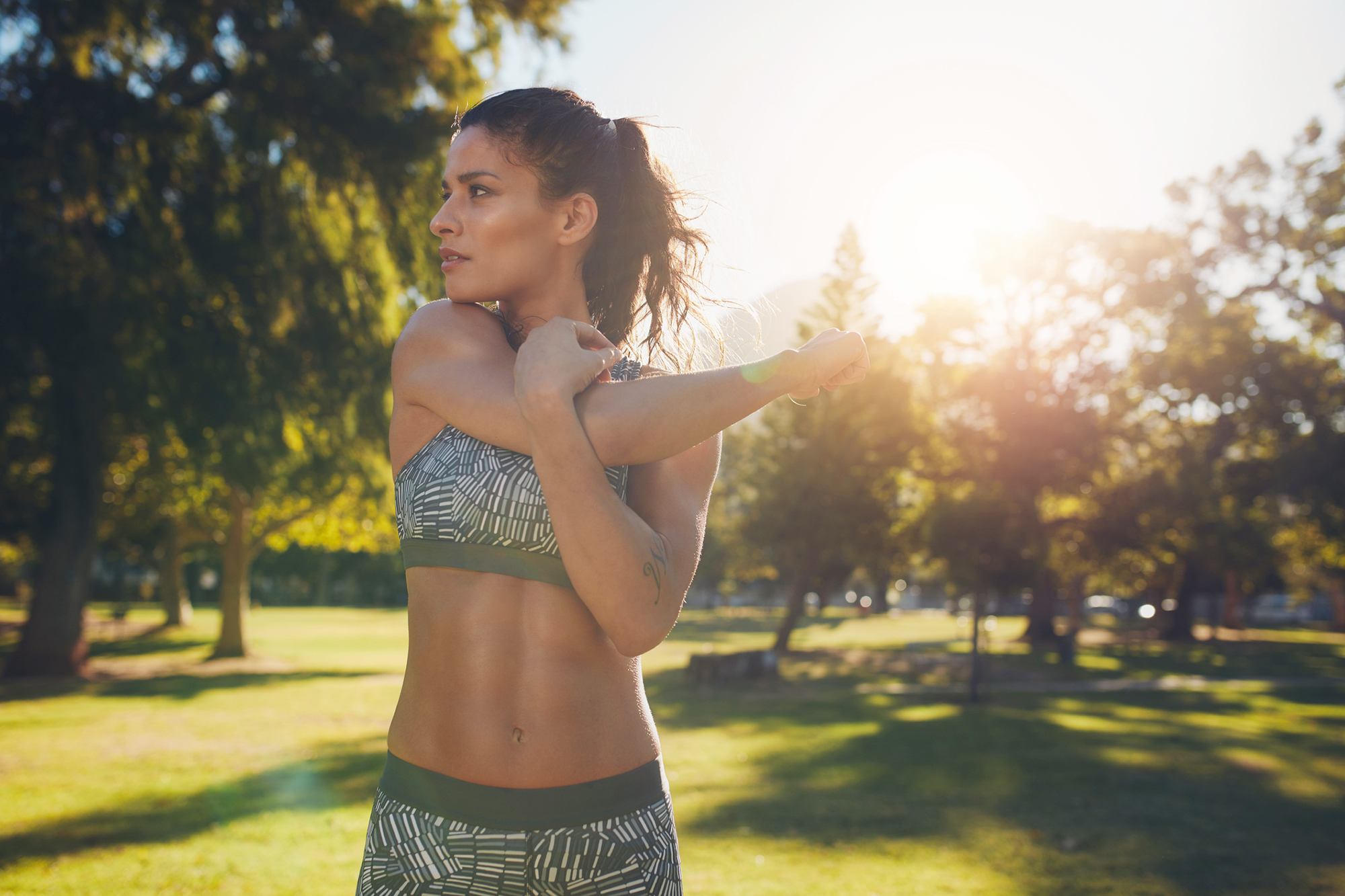 woman stretching