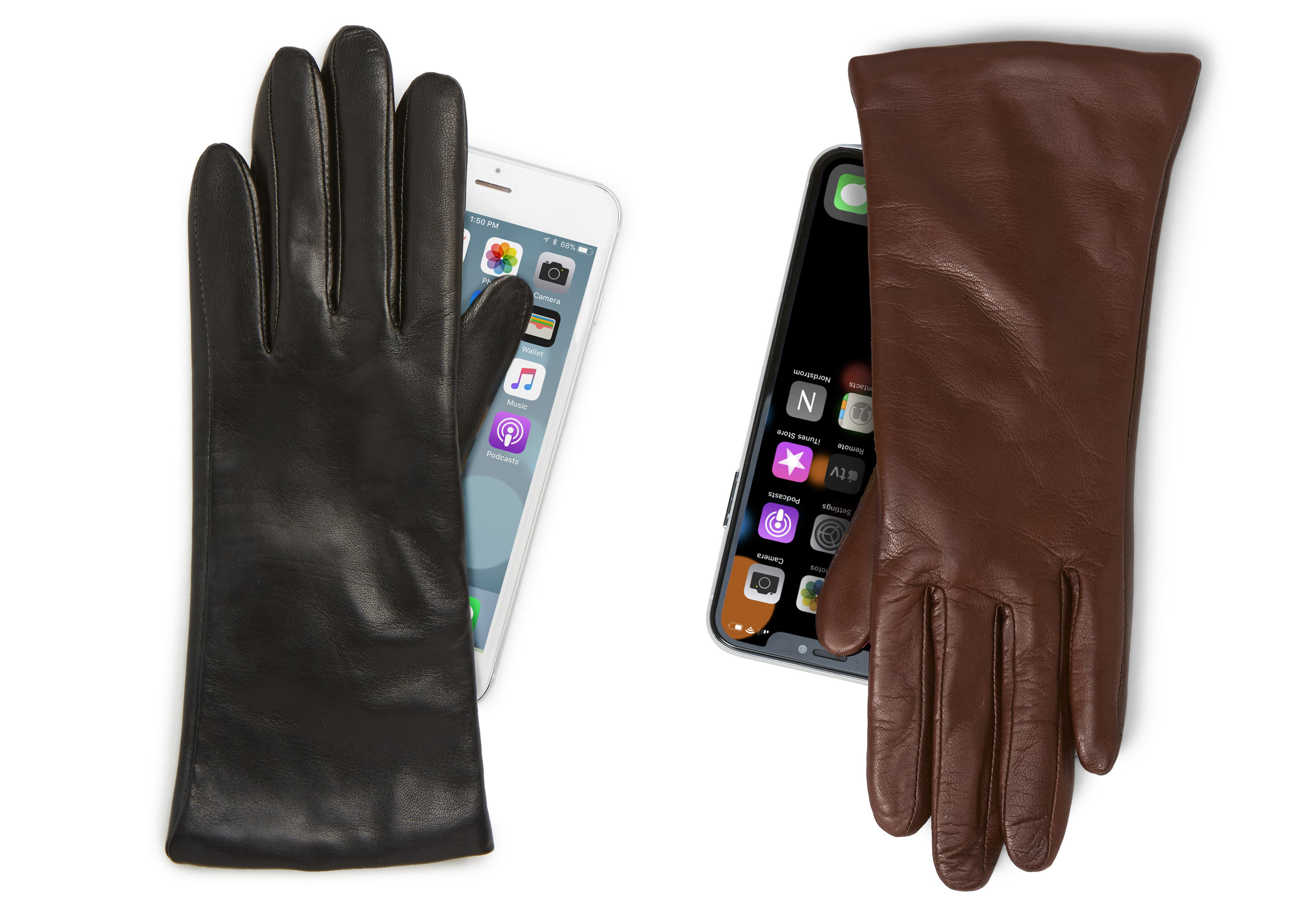 Cashmere Lined Leather Touchscreen Gloves featured