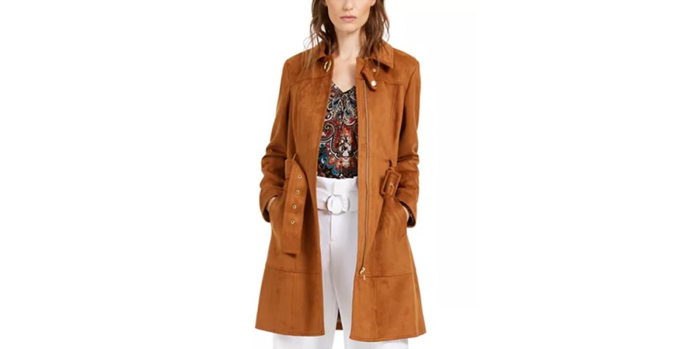 I.N.C. Faux-Suede Trench Coat, Created For Macy's