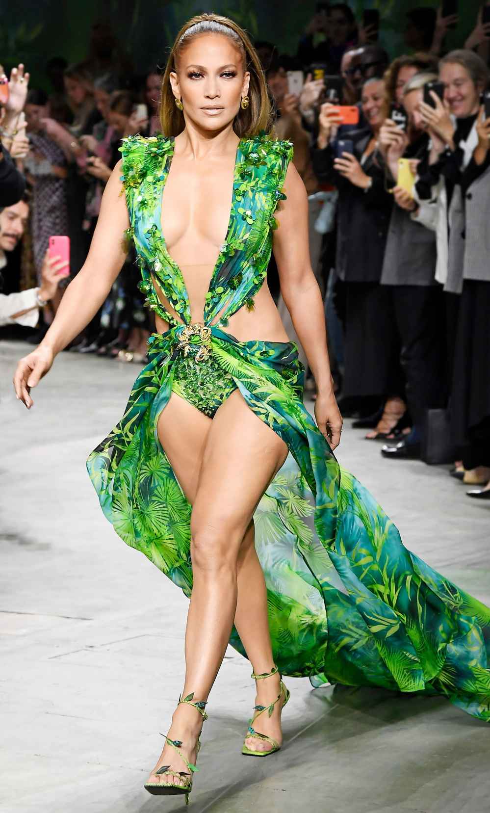 Jennifer Lopez Versace Dress Runway Versace Show