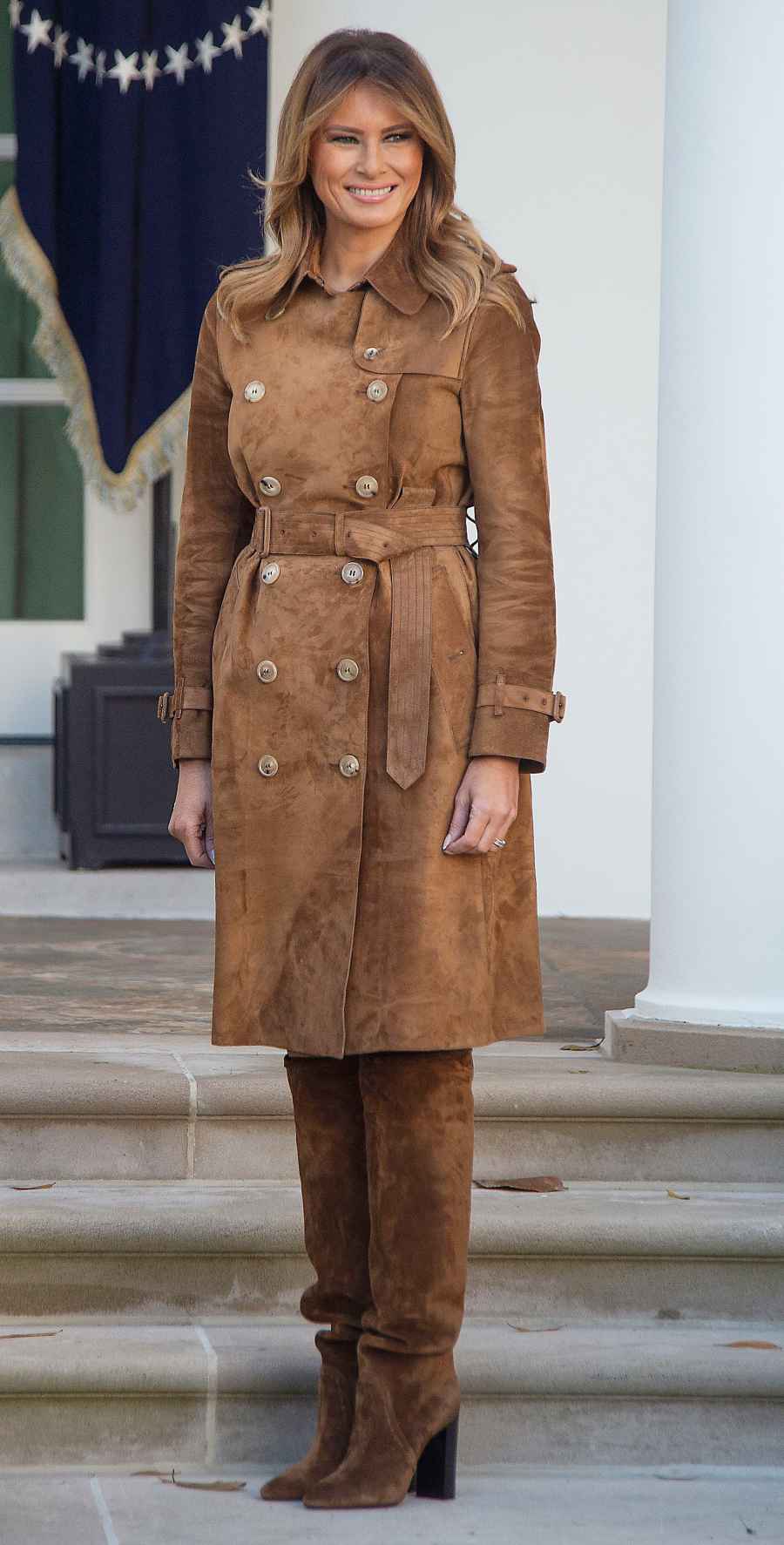 Melania Trump Brown Ensemble November 26, 2019