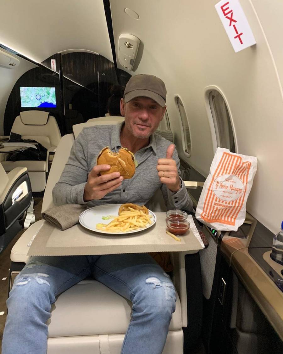 Celebrities Eating on Private Planes