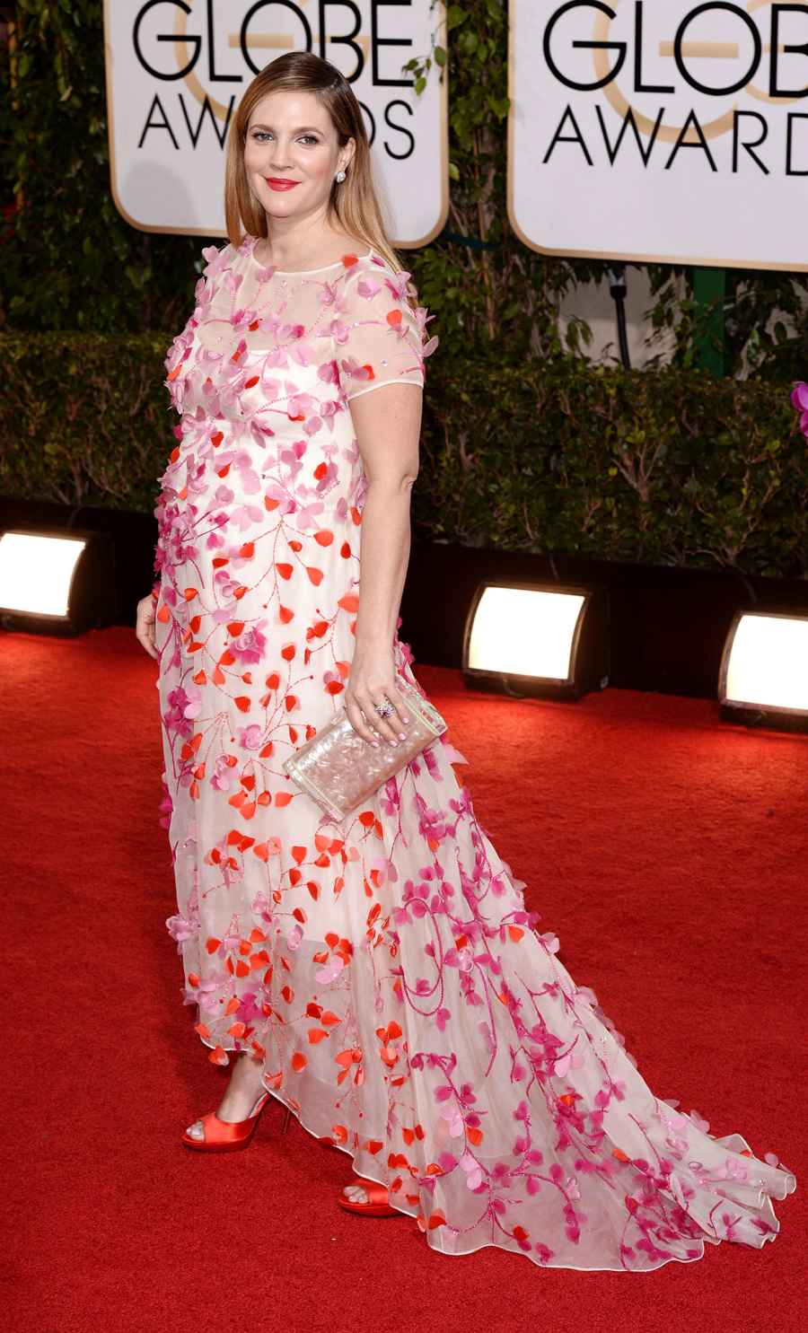 Drew Barrymore Baby Bumps at the Golden Globes