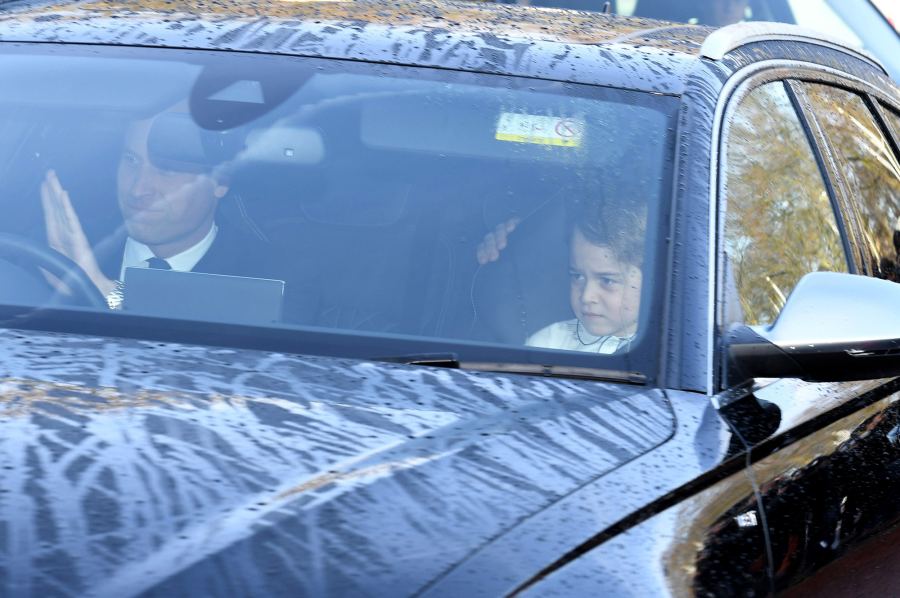 Royal Family Arrives at Queen Elizabeth’s Annual Christmas Lunch With Prince George in the Front Seat