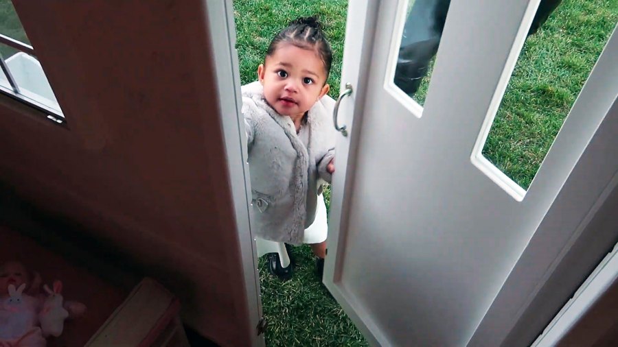 Stormi Ringing the Doorbell Inside Kylie Jenners 22 Month Old Daughter Stormis Epic Playhouse From Kris Jenner