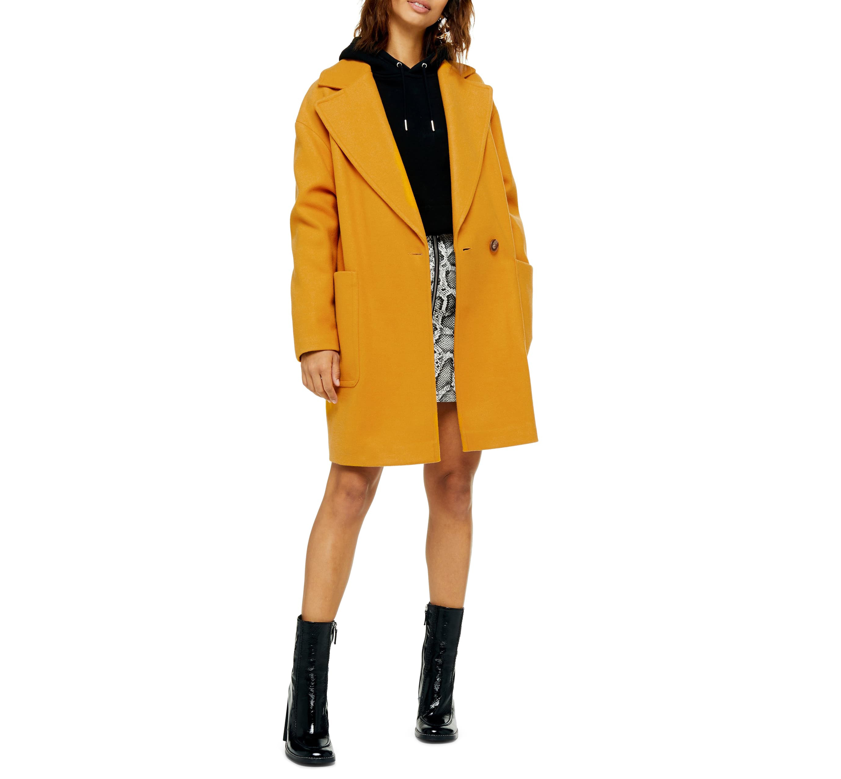 Topshop Carly Coat (Mustard)