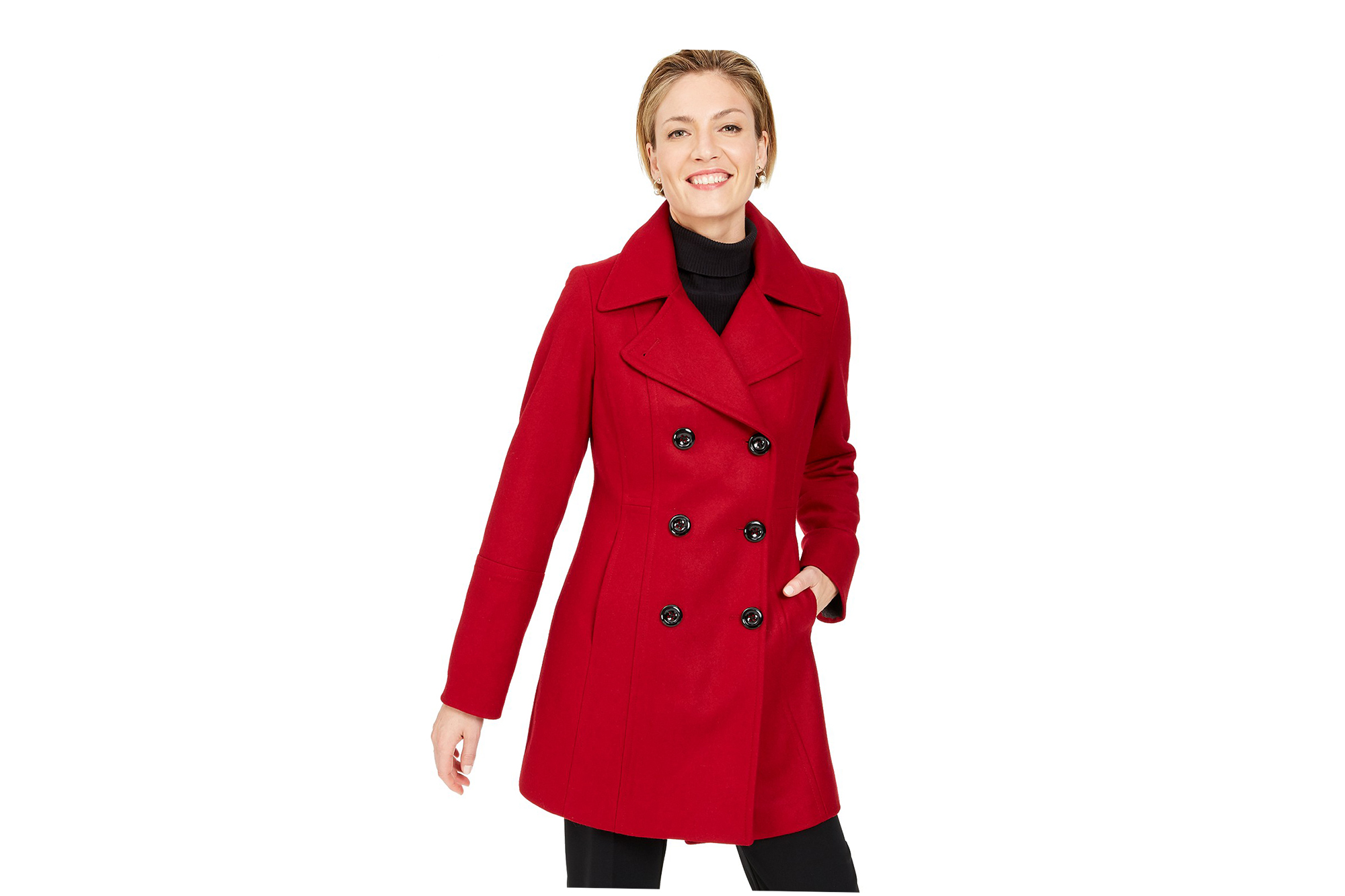 Anne Klein Double-Breasted Peacoat, Created for Macy's