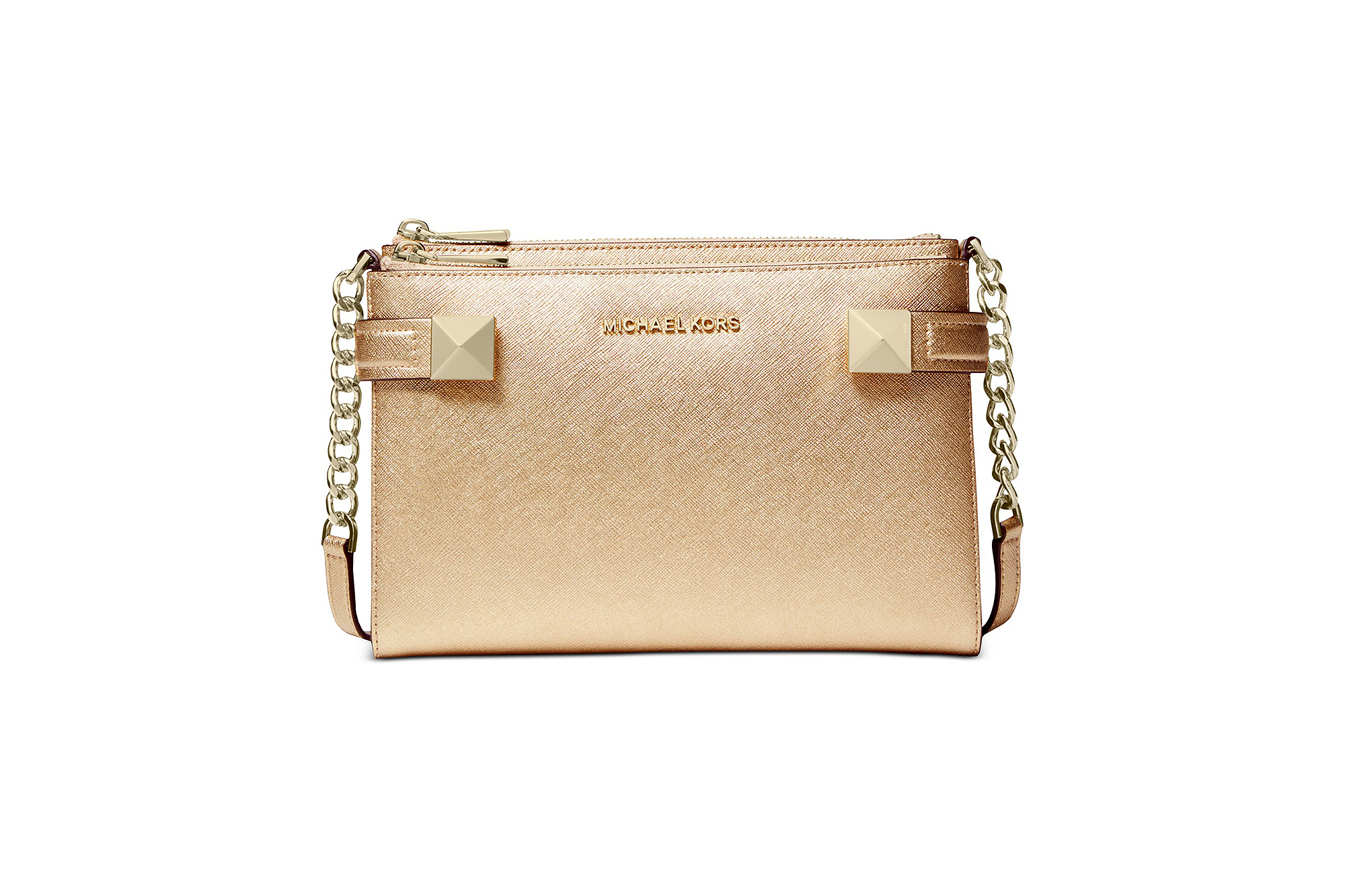 Michael Kors Karla Metallic Leather East West Crossbody