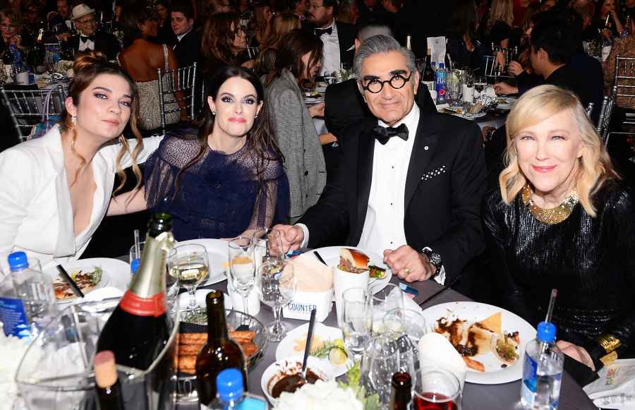 Annie Murphy Emily Hampshire Eugene Levy and Catherine O'Hara Inside the Critics Choice Awards 2020