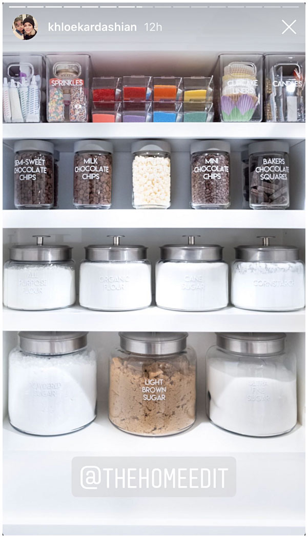 Baking Corner Khloe Kardashian Shows Off Her Organized Pantry