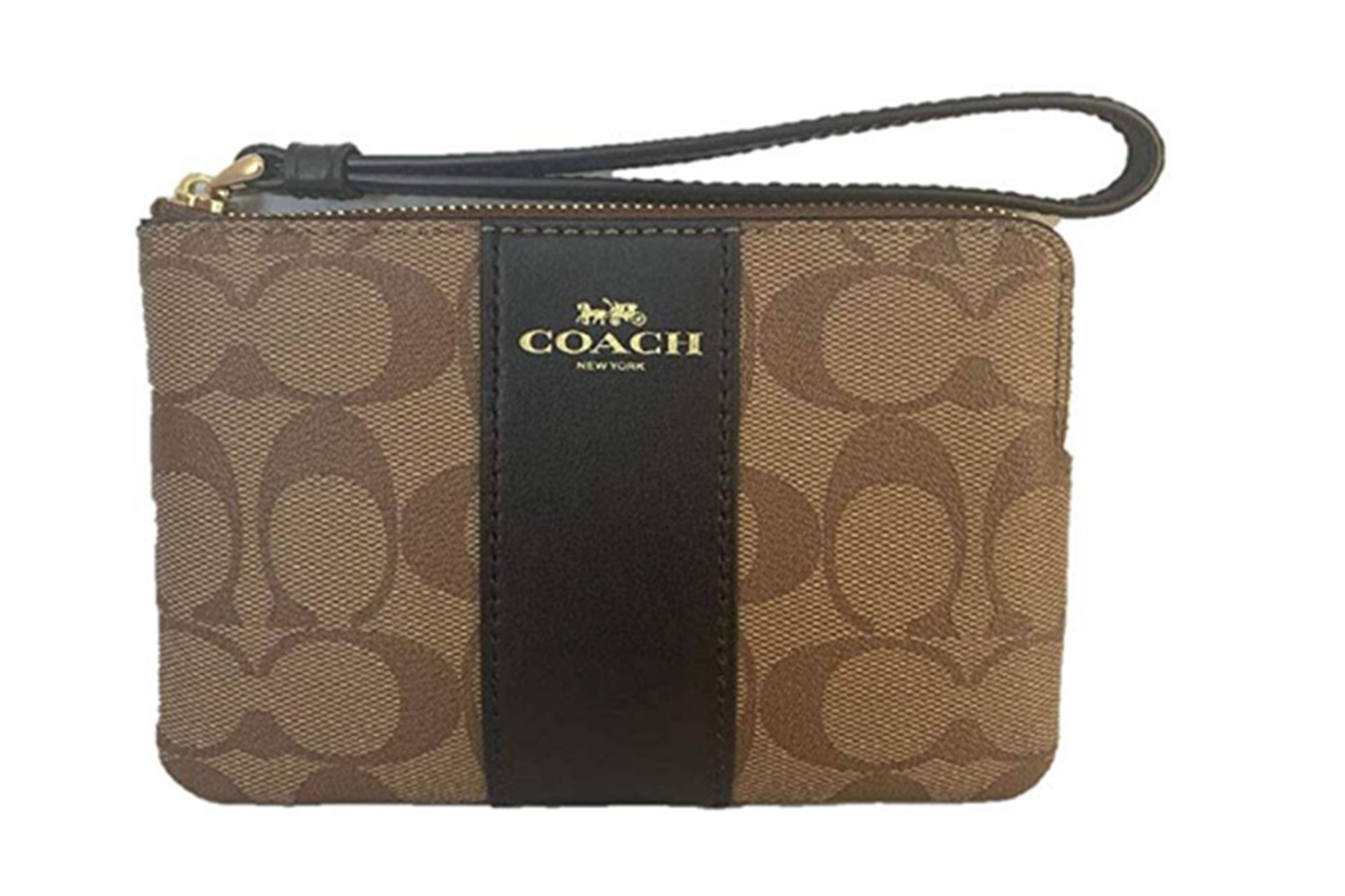 Coach Signature PVC Leather Corner Wristlet