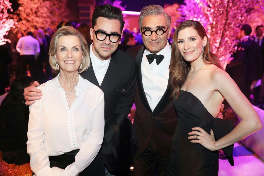 Deborah Divine Dan Levy Eugene Levy and Sarah Levy SAG Awards 2020 Afterparty