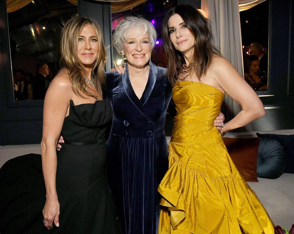 Sandra Bullock Jennifer Aniston and Glenn Close Golden Globes 2020 After Parties