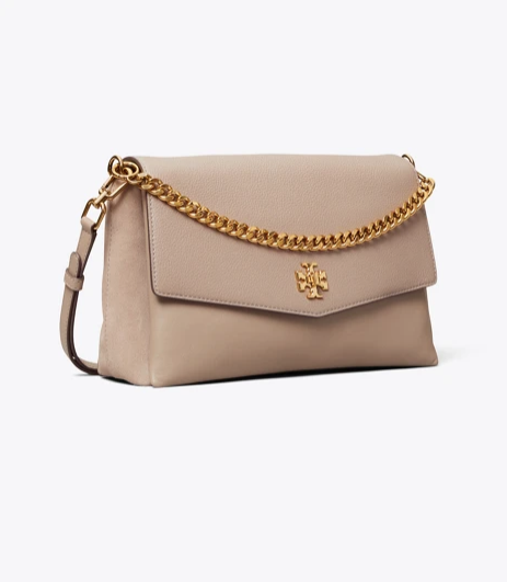 Kira Mixed-Materials Double-Strap Shoulder Bag