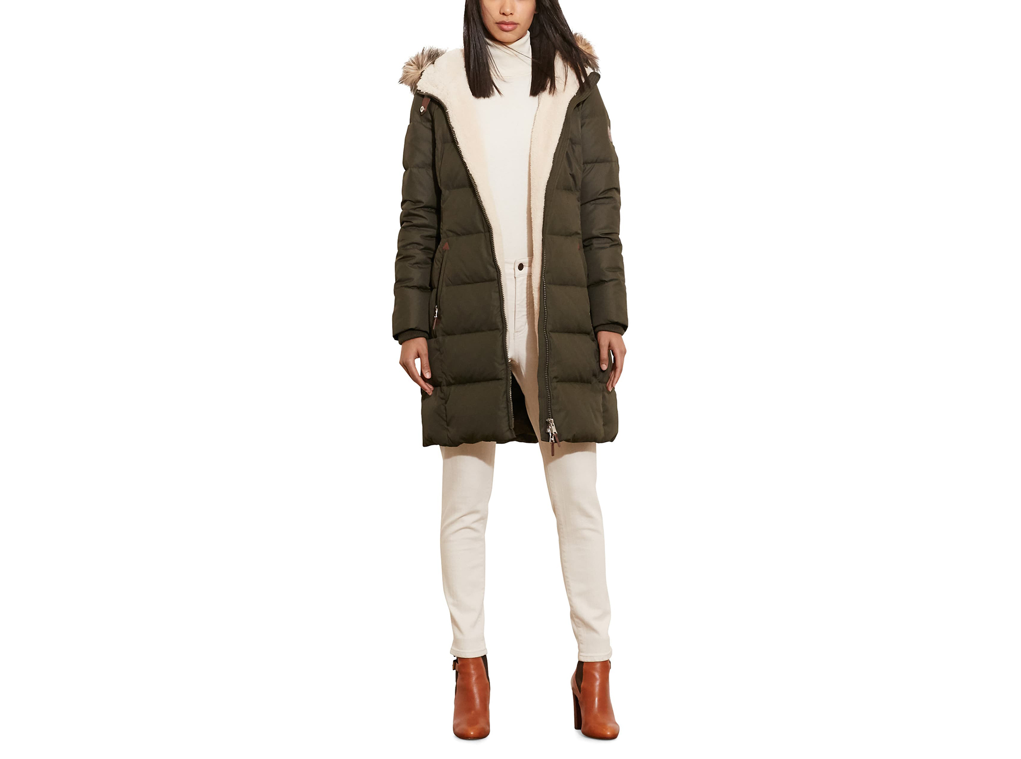 Lauren Ralph Lauren Quilted Faux Fur Trim Parka