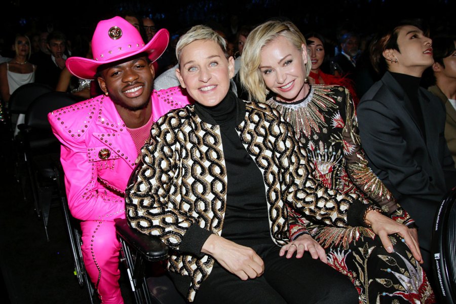 Lil Nas X Ellen DeGeneres and Portia de Rossi Unseen Moments From the Grammys 2020