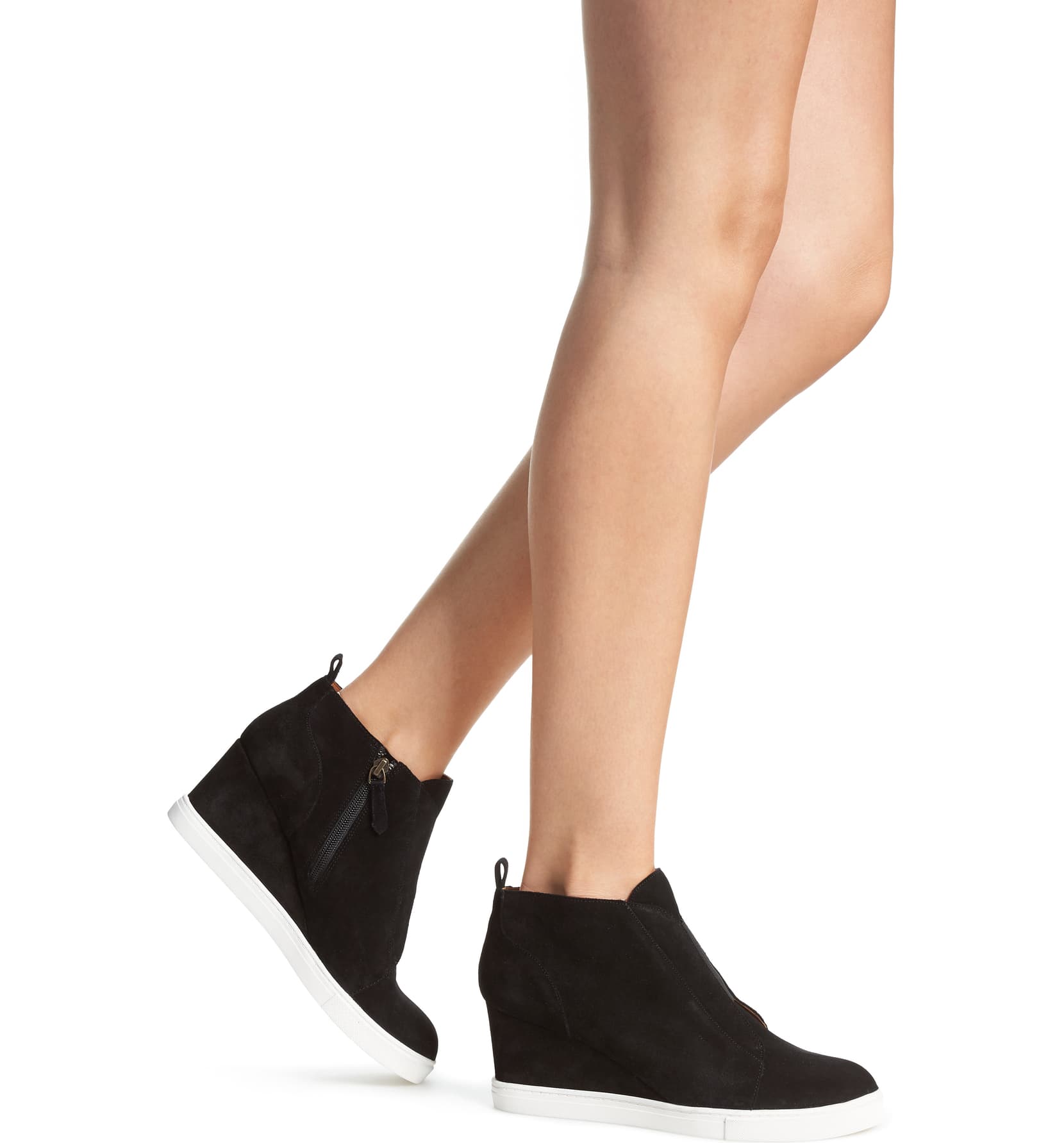 Linea Paolo Felicia Wedge Bootie (Black Suede)