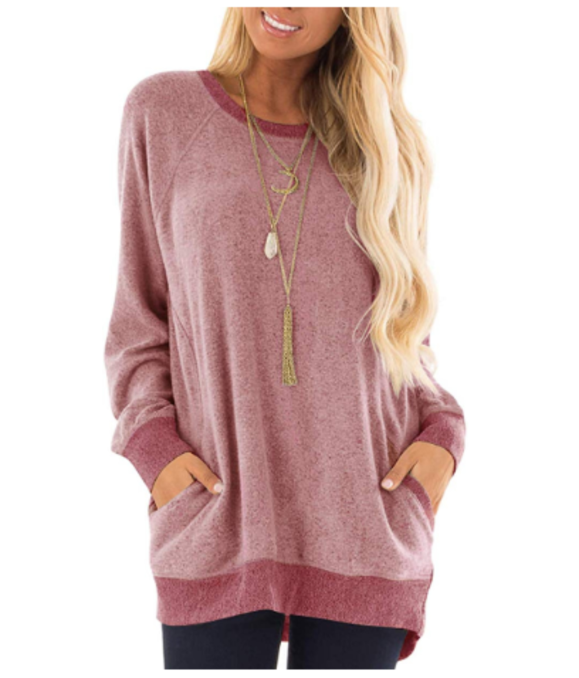 GADEWAKE Women's Casual Color Block Sweatshirt