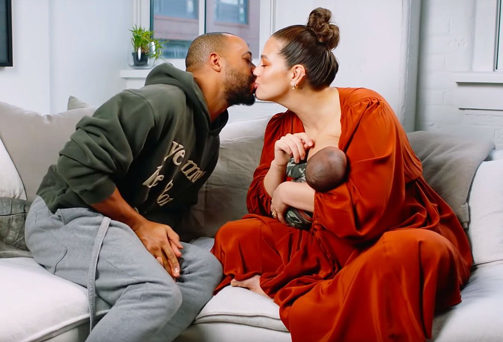 Justin Ervin and Ashley Graham Breast-Feeding Newborn Son Isaac