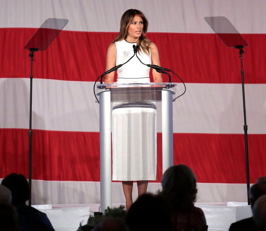 Melania Trump White Sheath Dress February 19, 2020