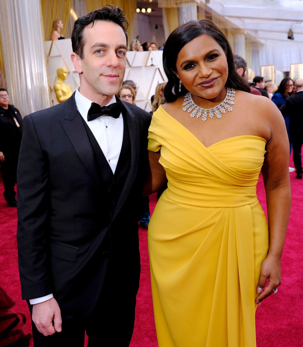 Mindy Kaling B.J. Novak Reunite Oscars 2020 Red Carpet