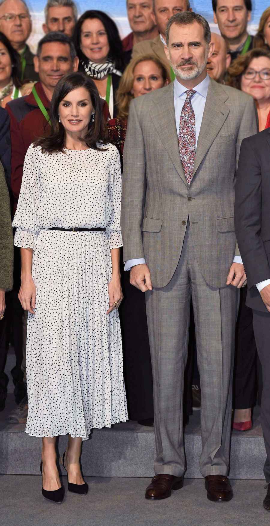 Queen Letizia Polka-Dot Dress February 14, 2020