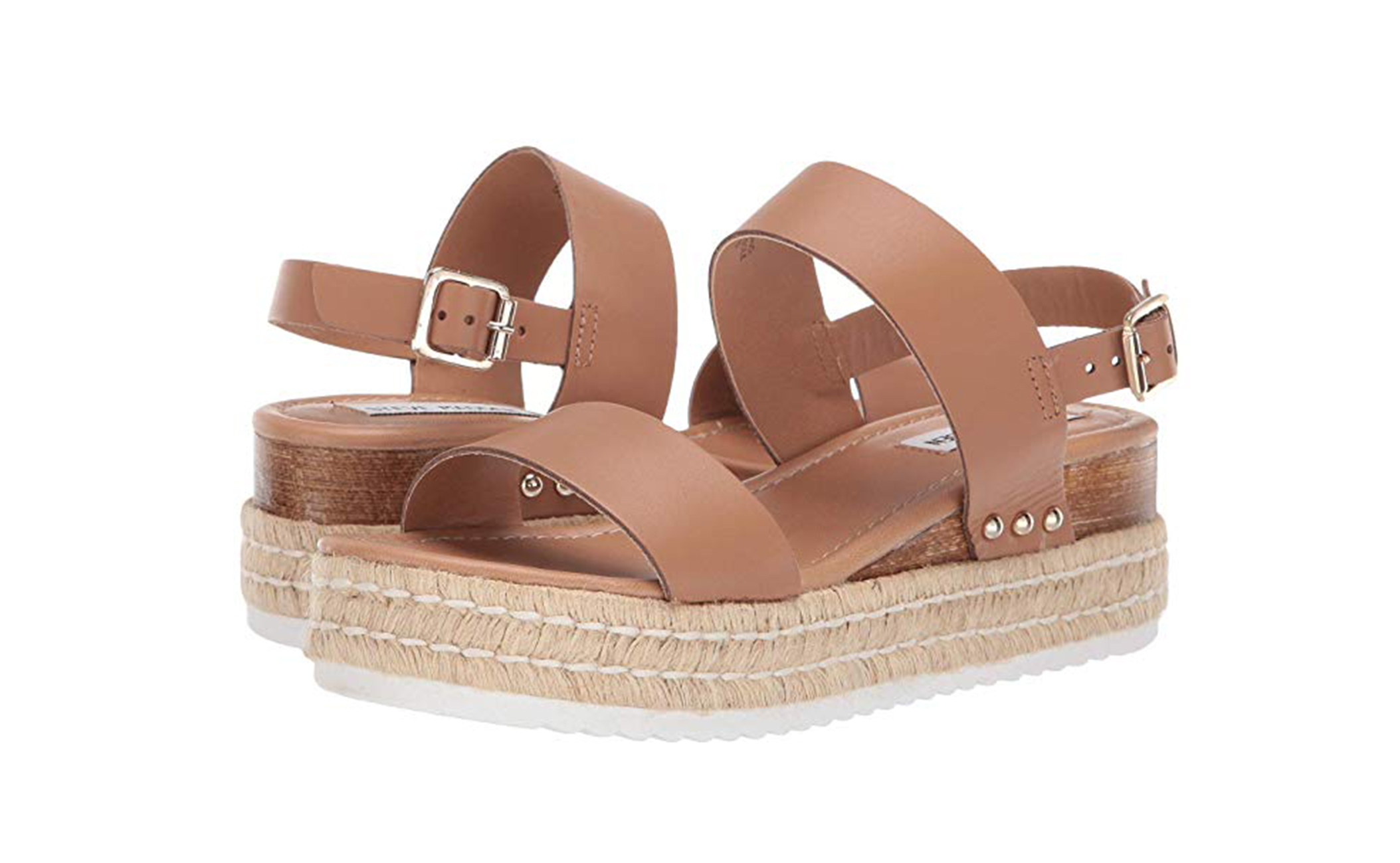 Steve Madden Catia Wedge Sandal (Natural Leather)