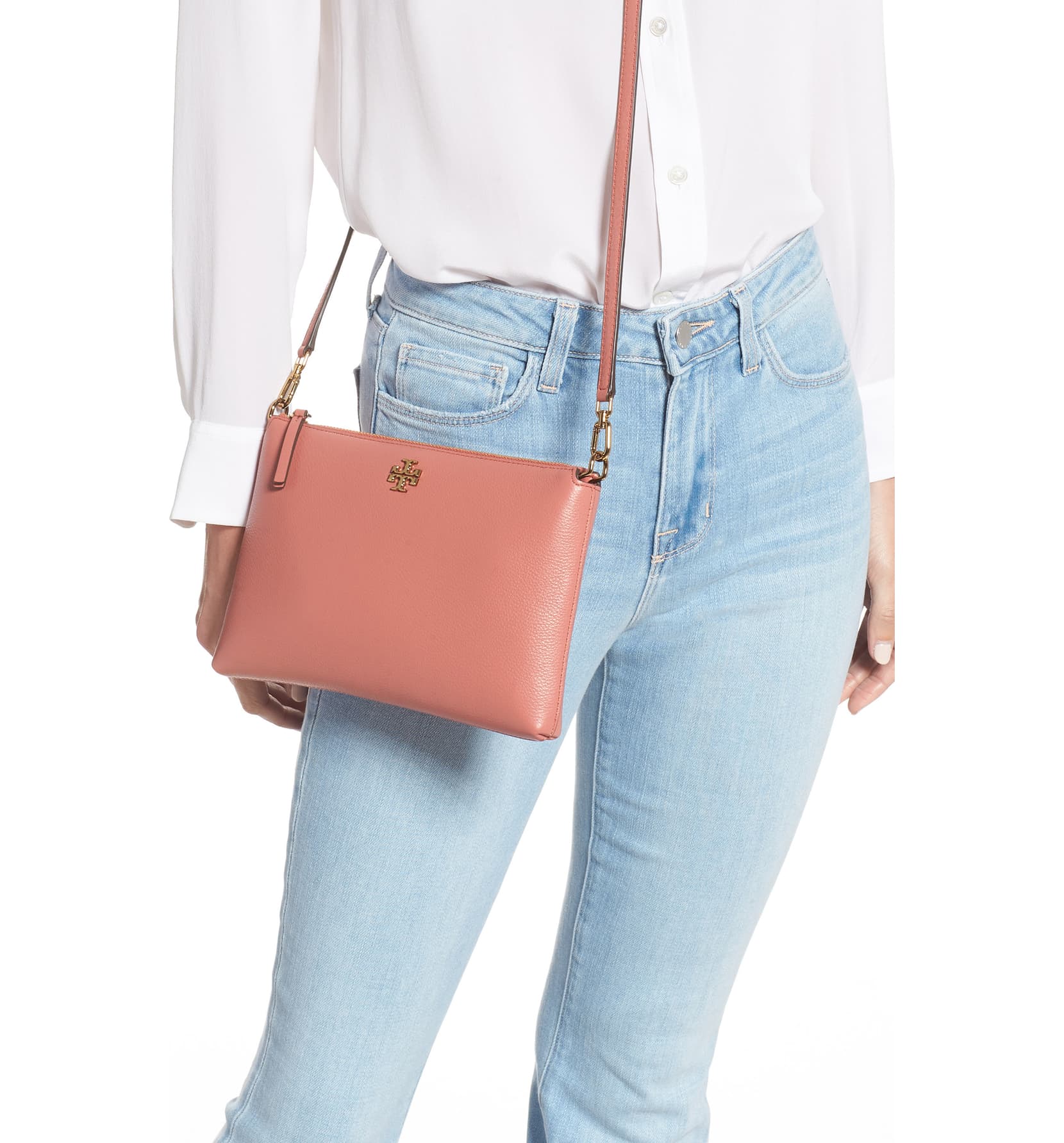 Tory Burch Kira Pebbled Leather Wallet Crossbody Bag