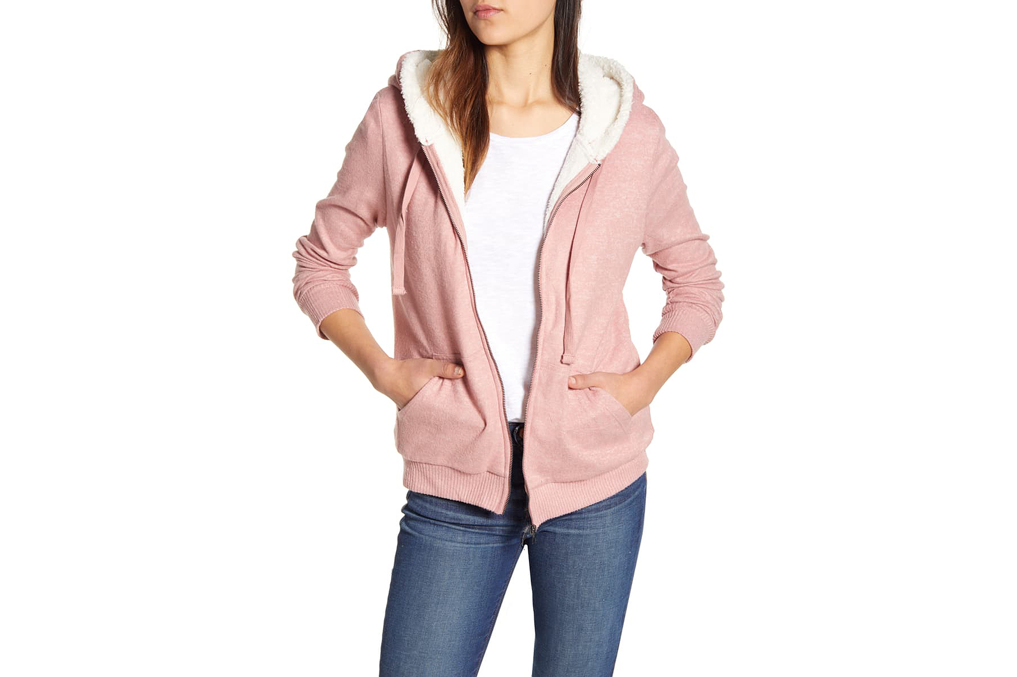Bobeau Fleece Lined Hooded Jacket